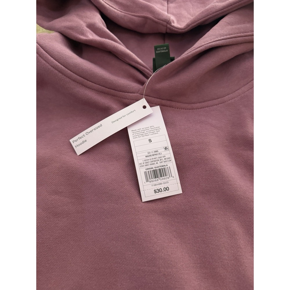 Women's Wild Fable Pink Mauve Comfy Club Oversized Hoodie Size Small NWT - Picture 4 of 6
